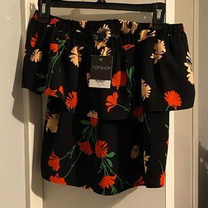 Topshop Off Shoulder Ruffle Top 2 US